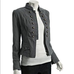 Willow & Clay soft gray Military jacket EUC